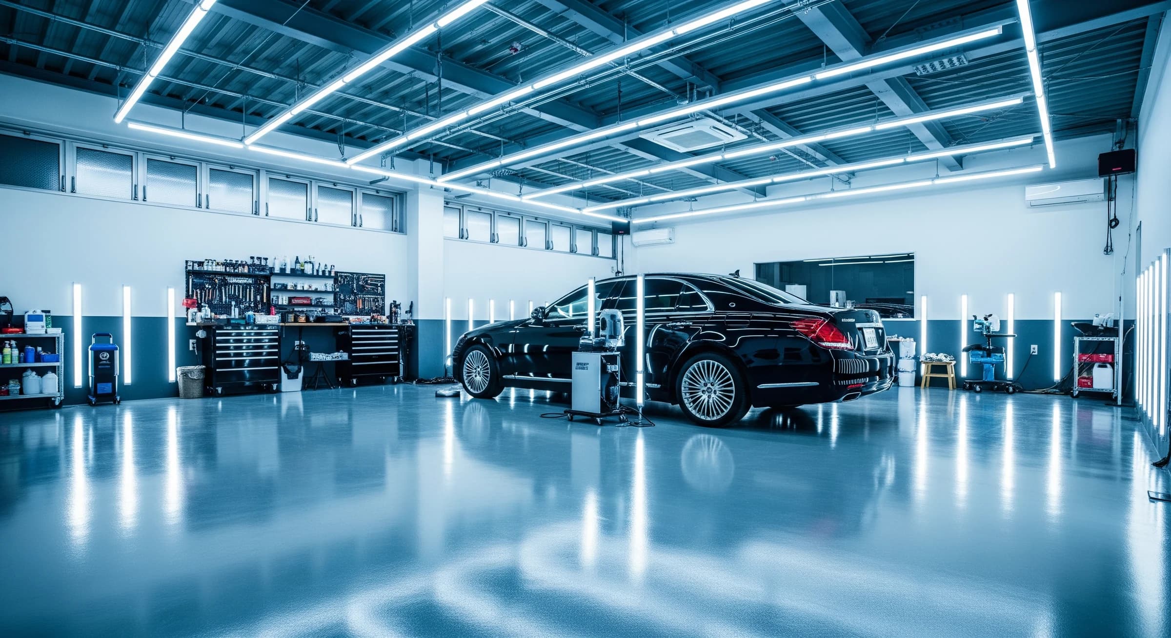 業販向け車内クリーニング作業場